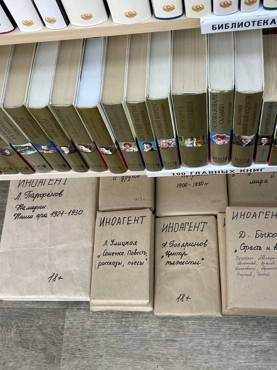 Во Владивостоке книги Улицкой и Парфенова продают в «иноагентских обложках», хотя эти авторы не «иноагенты»