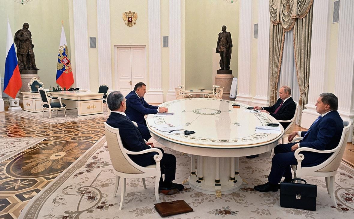 Находящийся под западными санкциями Додик приехал в Москву, чтобы договориться о поставках российского газа и поддержать Россию в войне