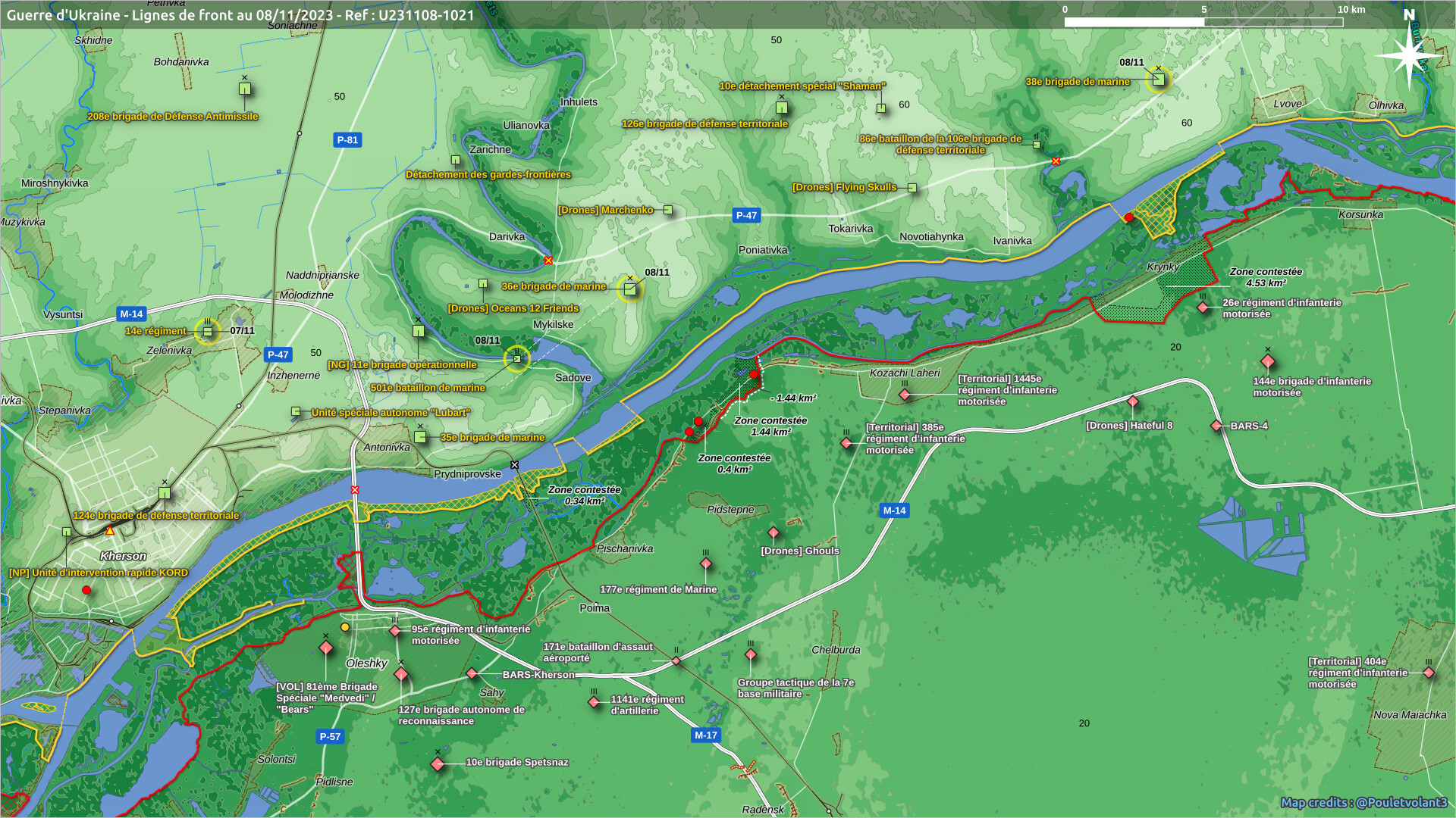 Ситуация на левом берегу Днепра по версии Poulet volant