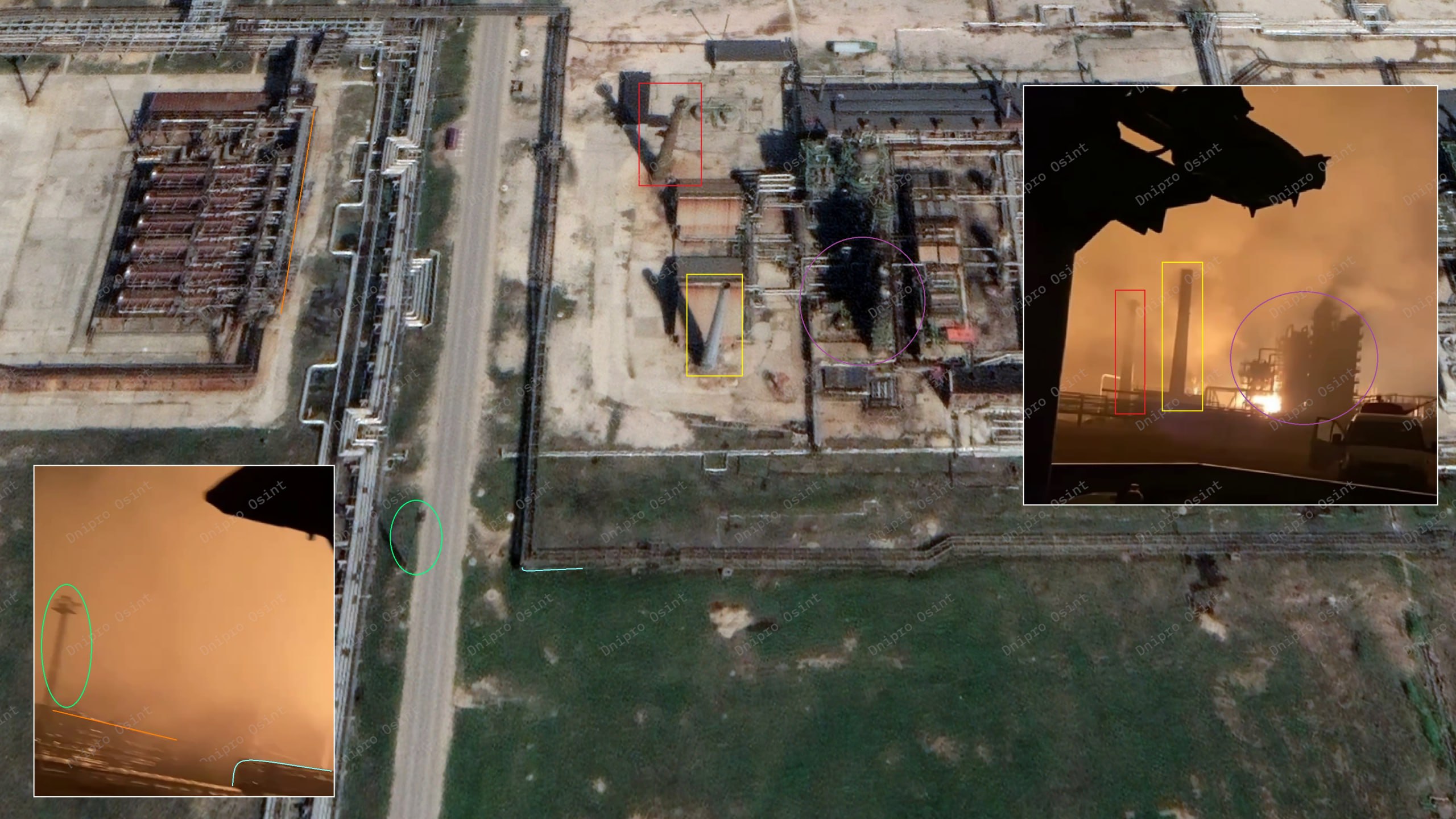 Место попадания на территории Рязанского НПЗ