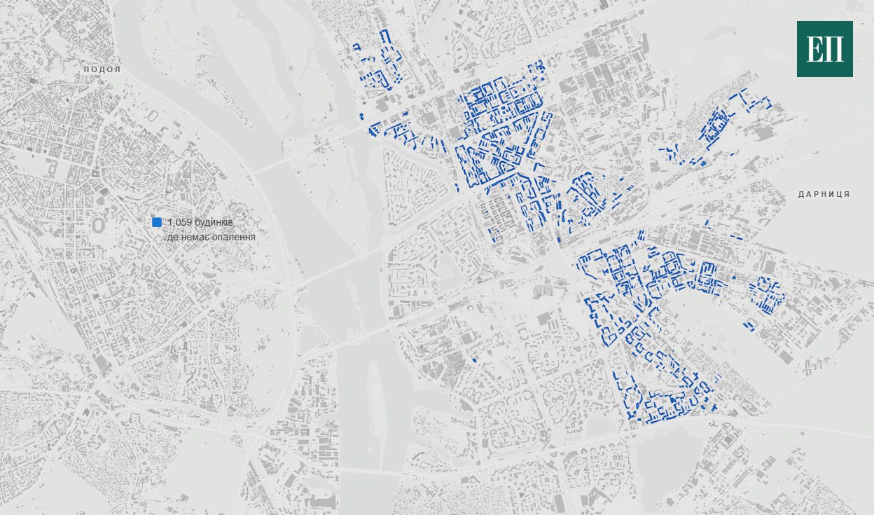 Дома в Киеве, которые останутся без теплоснабжения до конца отопительного сезона