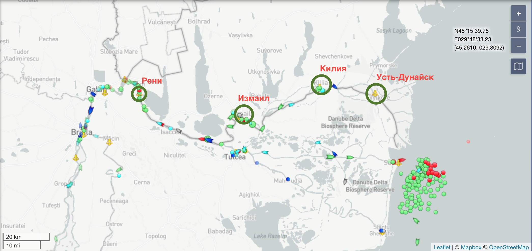 Порты на границе Украины и Румынии, пробка на входе в Сулинский канал. 1 июня